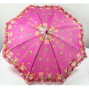 Vintage‎ 80s Lipo Umbrella Fashion Doll Childs Size Hook Handle Rain Barbiecore